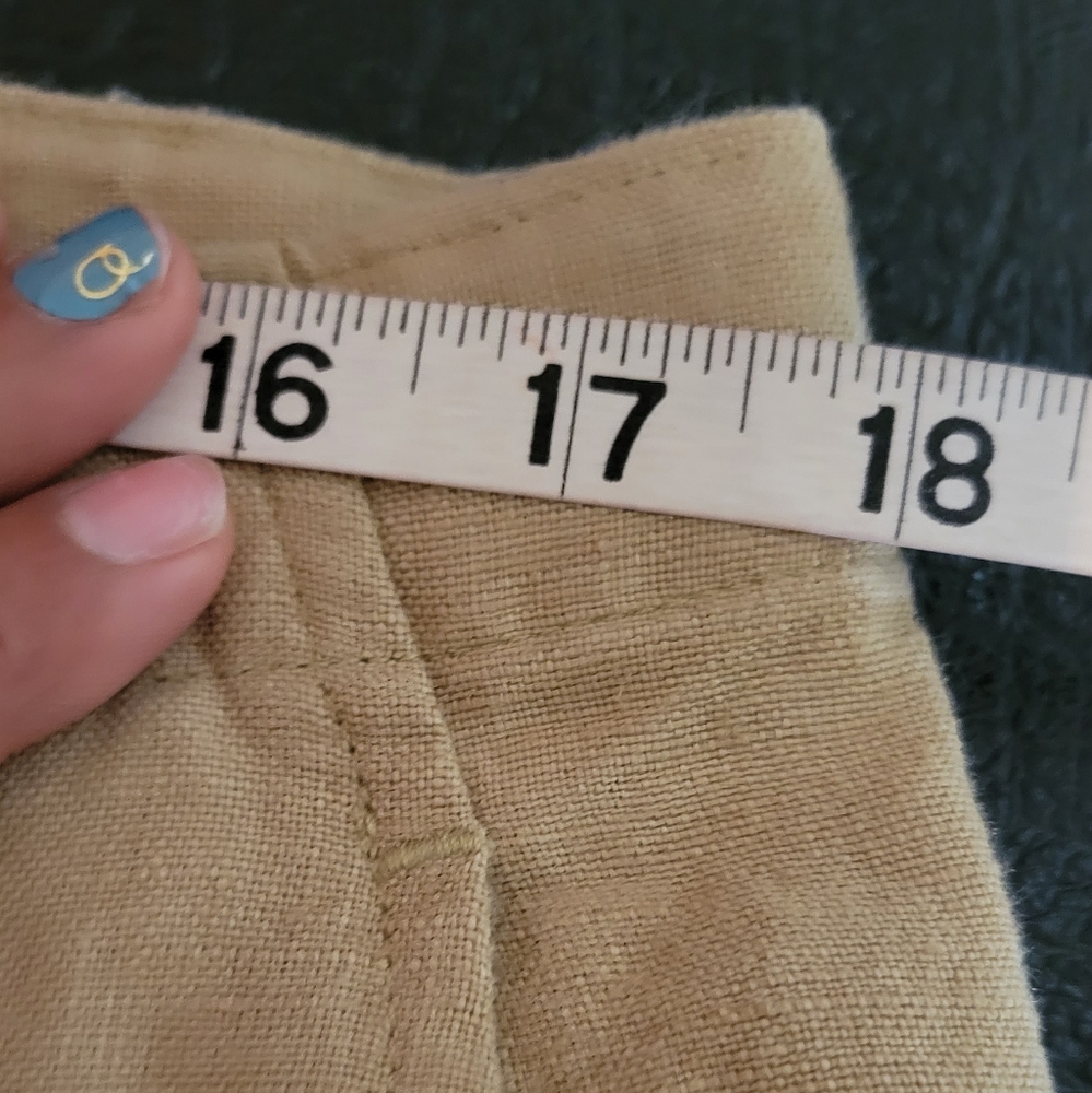 Polo raplh lauren  100% linen tan wide legged pants - Picture 2 of 13